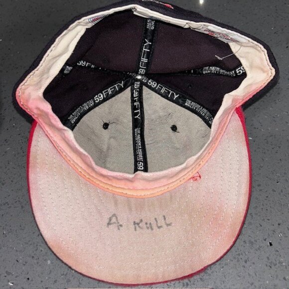 VTG New Era 5950 Pro Model 100% Wool Cleveland Indians Fitted Baseball Hat 7 3/4 - Picture 5 of 6